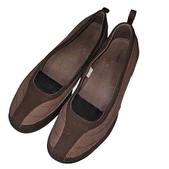 Land's End Women's Brown Flat Comfort Slip On Ballet Shoes (Size: 9) - Picture 2 of 8